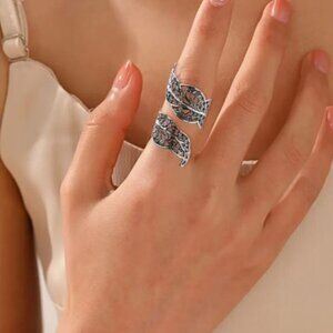 NEW Carrigan Silver Plated Filigree Wrap Ring OS Adjustable